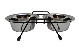 Stovas su dubenėliais šuniui Höppy MS Wire Diner Trapeze, 1.8 l, 0.30 cm x 0.30 cm, 2 vnt., sidabro sp.