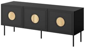TV staliukas Cama Meble Palazzo, ąžuolo sp./juoda sp., 42 cm x 150 cm x 60 cm