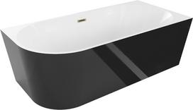 Vonia, kampinė Mexen Mia, 170 cm x 80 cm x 58 cm, ovalas, aukso sp./balta sp.