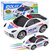 Žaislinė policijos mašina Lean Toys 3D Light, balta sp.