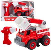 Žaislinė gaisrinė mašina Lean Toys City Fire 2in1, balta sp./raudona sp.