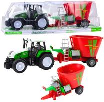Žaisliniai traktoriai su priedais Lean Toys Farm World, raudona sp./žalia sp.
