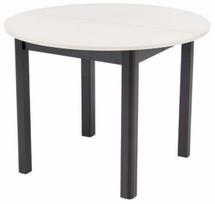 Valgomojo stalas išskleidžiamas Ringo, balta sp./juoda sp., 102 - 142 cm x 102 cm x 76 cm
