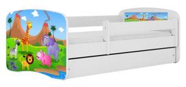 Vaikiška lova Kocot Kids Babydreams Safari, balta sp., 70 x 140 cm, be patalynės dėžės, su čiužiniu