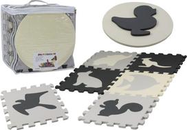 Kilimėlis kūdikiams - dėlionė Lean Toys Animals, 30 cm x 30 cm, 28 vnt, pilka sp.