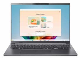 Nešiojamas kompiuteris Acer Aspire 16 AI A16-11M-X9L6, X1-26-100, 32GB, 1 TB, 16 ", Qualcomm Adreno GPU, pilka sp., EN, Windows 11 home