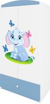 Vaikiška spinta Kocot Kids Babydreams Baby Elephant, mėlyna sp./balta sp., 90 cm x 52 cm x 175.5 cm