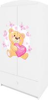 Vaikiška spinta Kocot Kids Babydreams Teddybear Butterflies, balta sp., 90 cm x 52 cm x 175.5 cm