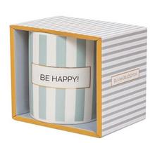 Puodelis Be Happy, balta sp./žydra sp., 0.350 l