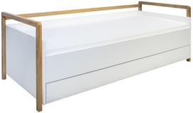 Vaikiška lova Kocot Kids Victor TVI_BI_18-8ZS_BM, balta sp./šviesiai ruda sp., 80 x 180 cm, su patalynės dėže, be čiužinio