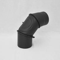 Dūmtraukio alkūnė Vulcano Plus, juoda sp., 250 mm, 45 cm, 0 - 90 °