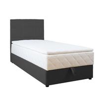 Lova viengulė continental Home4you Levi, 90 x 200 cm, tamsiai pilka sp., su čiužiniu, su grotelėmis
