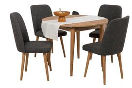 Valgomojo komplektas Kalune Design Vina 1053, antracito sp./medžio sp.