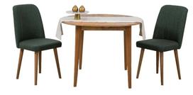 Valgomojo komplektas Kalune Design Vina 1070, žalia sp./pušies sp.