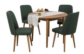 Valgomojo komplektas Kalune Design Vina 1070, žalia sp./pušies sp.