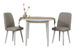 Valgomojo komplektas Kalune Design Vina 1005, balta sp./kreminė sp.