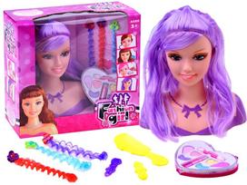 Lėlės galva su priedais Fashion Girl ZA2582 ZA2582, 21 cm, violetinė sp.