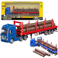 Žaislinis sunkvežimis Hulna Professional Timber Truck, 1:50, mėlyna sp./raudona sp.