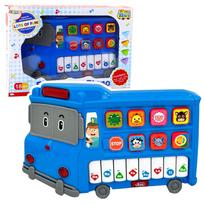 Žaislinis pianinas, autobusas Lean Toys Funny, 18 cm, mėlyna sp.