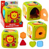 Lavinamasis kubas, liūtas Lean Toys Block Wisdom, 12 cm, žalia sp./įvairių spalvų