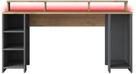 Rašomasis stalas su lentyna Kalune Design HA122, 160 cm x 55 cm, 89.5 cm, antracito sp./riešuto sp.