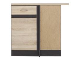 Apatinė virtuvinė spintelė Junona Line Right, sonoma ąžuolo sp./wenge, 45 cm x 78.5 cm x 85.7 cm