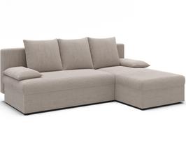 Kampinė sofa - lova Gino Jarell 18, smėlio sp., dešininė, 146 x 206 cm x 90 cm