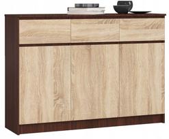 Komoda Akord Furniture Factory K140, sonoma ąžuolo sp./wenge, 99 cm x 138 cm x 40 cm