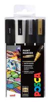 Universalių žymeklių rinkinys Posca PC-5M, vienpusiai, įvairių spalvų, 4 vnt.