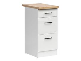 Apatinė virtuvinė spintelė Junona Line, balta sp./golden craft oak sp., 47 cm x 40 cm x 85.7 cm