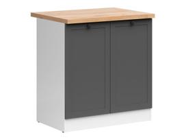 Apatinė virtuvinė spintelė Junona Line, balta sp./grafito sp./golden craft oak sp., 47 cm x 80 cm x 85.7 cm