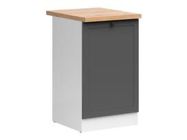 Apatinė virtuvinė spintelė Junona Line Left, balta sp./grafito sp./golden craft oak sp., 47 cm x 50 cm x 85.7 cm