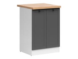 Apatinė virtuvinė spintelė Junona Line, balta sp./grafito sp./golden craft oak sp., 47 cm x 60 cm x 85.8 cm
