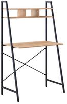 Rašomasis stalas su lentyna Home4you Study 40860, 84 cm x 44 cm, 142 cm, ąžuolo sp./ruda sp.