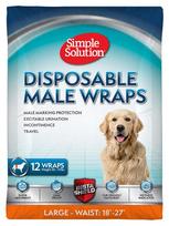 Sauskelnės šunims Simple Solution Disposable Male Wraps, L, 12 vnt. balta sp.