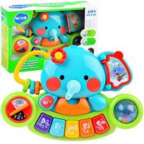 Edukacinis žaislas Hola Piano Elephant, 4 cm, įvairių spalvų