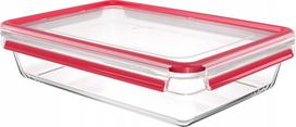 Indelis maistui Emsa Clip & Close, 3 l, 32.8 cm x 22.8 cm, skaidri sp./raudona sp.