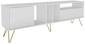 TV staliukas Kalune Design Mistico, aukso sp./balta sp., 180 cm x 35.5 cm x 58.7 cm