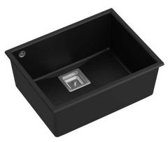 Virtuvinė plautuvė Quadron David 50, granitas, 55 cm x 42 cm x 22.5 cm, juoda sp.