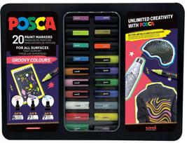 Universalių žymeklių rinkinys Posca Groovy Colours, vienpusiai, įvairių spalvų, 20 vnt.