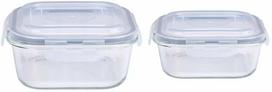 Maisto dėžučių rinkinys MG Home, 0.3 - 0.8 l, 18 cm x 18 cm, skaidri sp., 2 vnt.