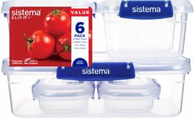 Maisto dėžučių rinkinys Sistema Klip It, 0.180 - 2.2 l, 25.5 cm x 17.5 cm, skaidri sp., 6 vnt.