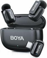 Belaidis mikrofonas Boya Mini 2-02 USB-C, matinė juoda sp.