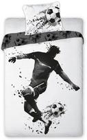 Patalynės užvalkalų komplektas Footballer POW-118, balta sp./juoda sp., 70 x 90 cm, 140 x 200 cm