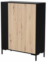 Komoda Cama Merci, ąžuolo sp./juoda sp., 129 cm x 100 cm x 40 cm