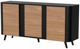 Komoda Cama Volare, juoda sp./riešuto sp., 75 cm x 151 cm x 39 cm