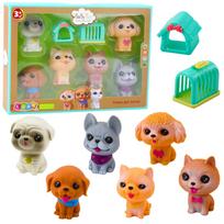 Figūrėlių rinkinys, su priedais, šuo Lean Toys Funny, 6 vnt., įvairių spalvų