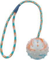 Žaislas šuniui, kamuoliukas Trixie Ball On Rope, 30 cm, Ø 6 cm, įvairių spalvų