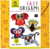 Popierinių figūrų gaminimo rinkinys Ludattica Easy Origami Baby Animals, balta sp./juoda sp./žalia sp.