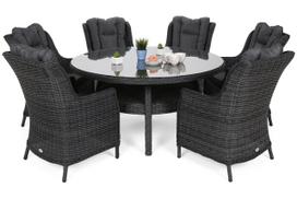 Lauko baldų komplektas Bristol Round Elegant, pilka sp./tamsiai pilka sp., 6 vietų